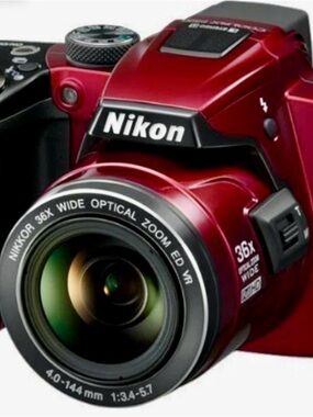 Nikon Red Digital Camera with 36x Zoom Lens